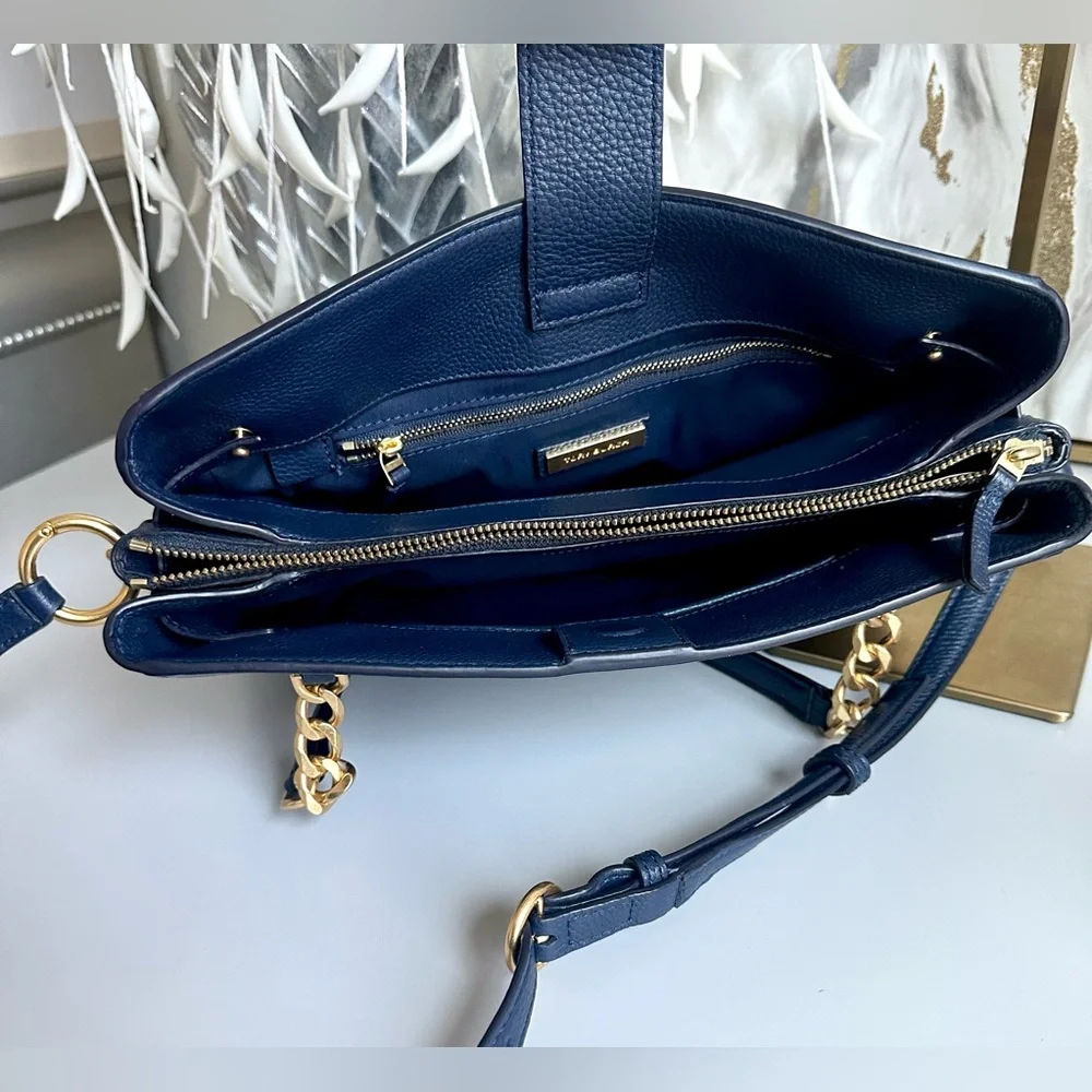 EUC TORY BURCH RARE MASON TRIPLE-COMPARTMENT SATCHEL with COA - Picture 10 of 15